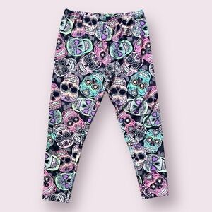 No Boundaries Black Sugar Skull Leggings